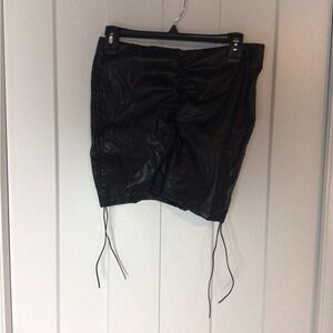 Black Faux Leather shorts with Drawstrings